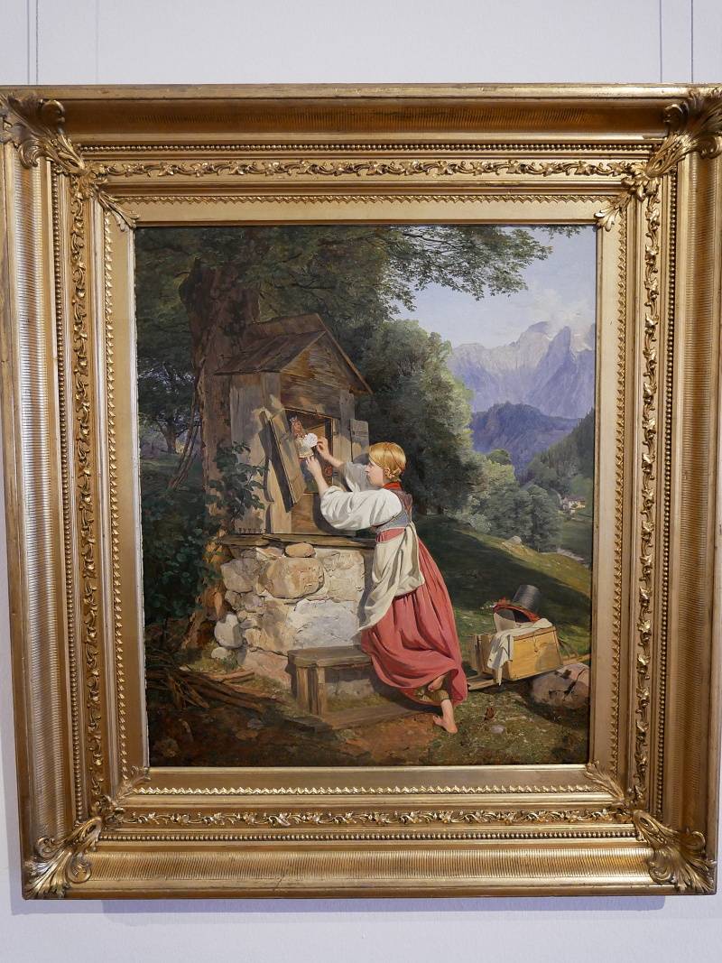 Ferdinand Georg Waldmller - Dieva oslavujce Matku Boiu ruou, 1836