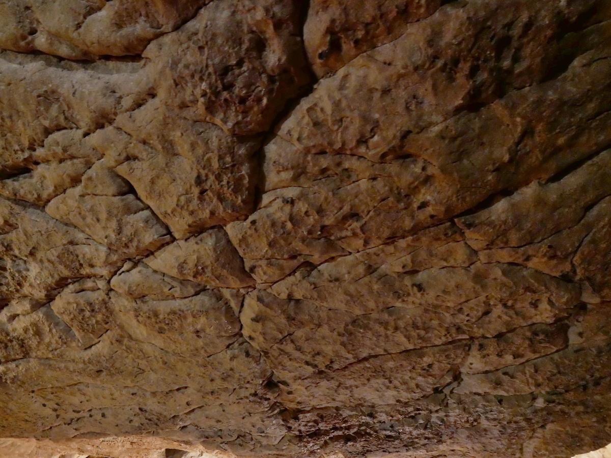 Jasovsk jaskya - strop s iernymi fakmi od netorpierieho trusu - guna
