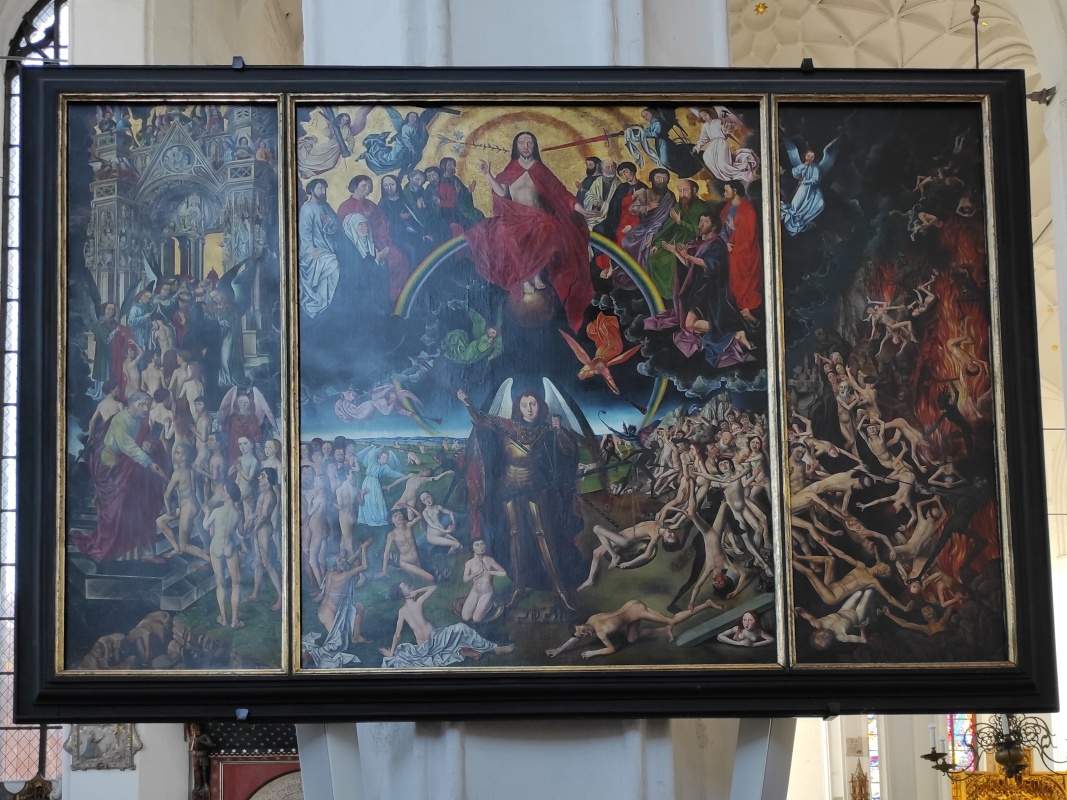 Marinska Bazilika - Hans Memling: Triptych Posledn sd (kpia, originl je v Nrodnom Mzeu v Gdasku)