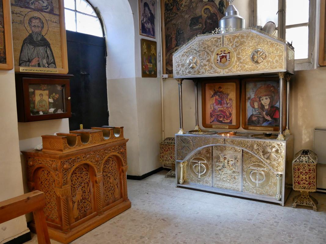Madaba - grcky ortodoxn kostol sv. Juraja - podzemn svtostnok