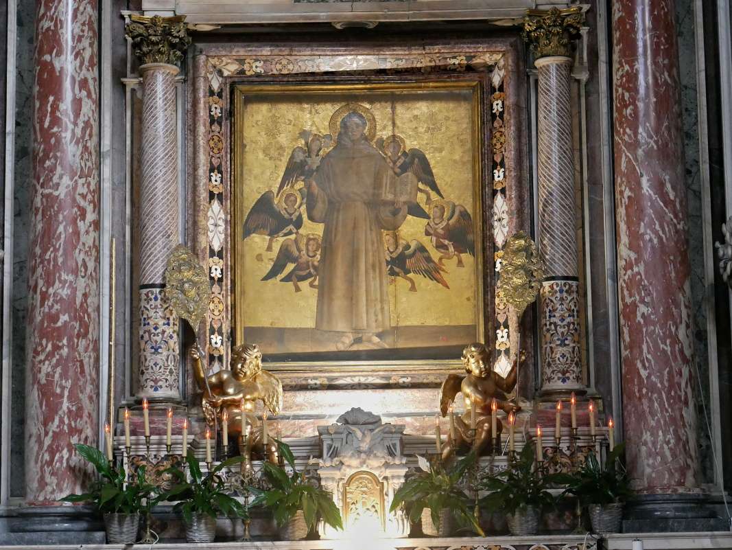 Kostol san Lorenzo Maggiore - bočný oltár - zázračný obraz sv. Antona Paduánskeho