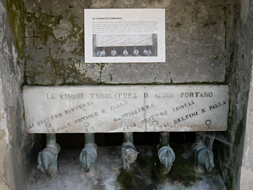 Kláštor San Gregorio Armeno - ovládanie fontány