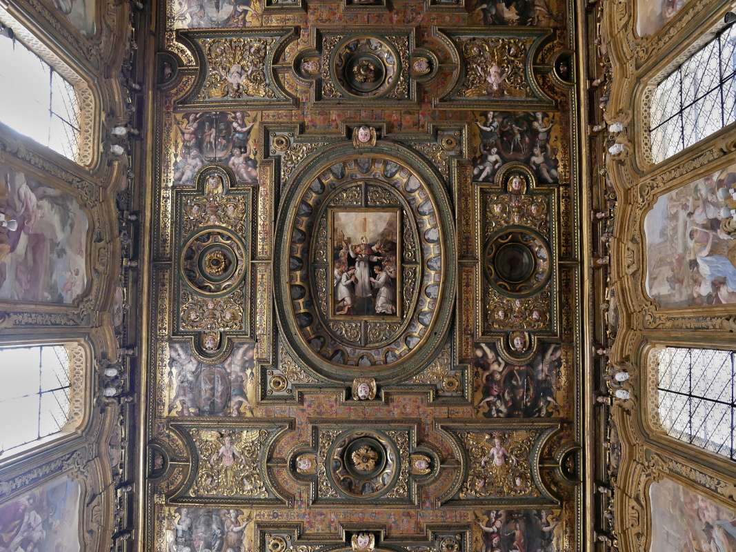 Kostol San Gregorio Armeno - kazetový strop s výjavmi zo života sv. Gregora, r.1580-1584
