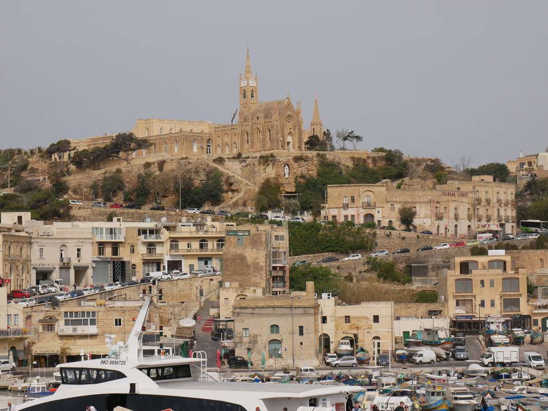 Gozo - prístav Mgarr, Kostol Panny Márie Lurdskej