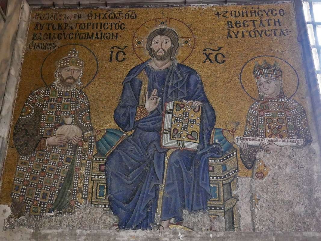Hagia Sofia - mozajka Kristus a cisár