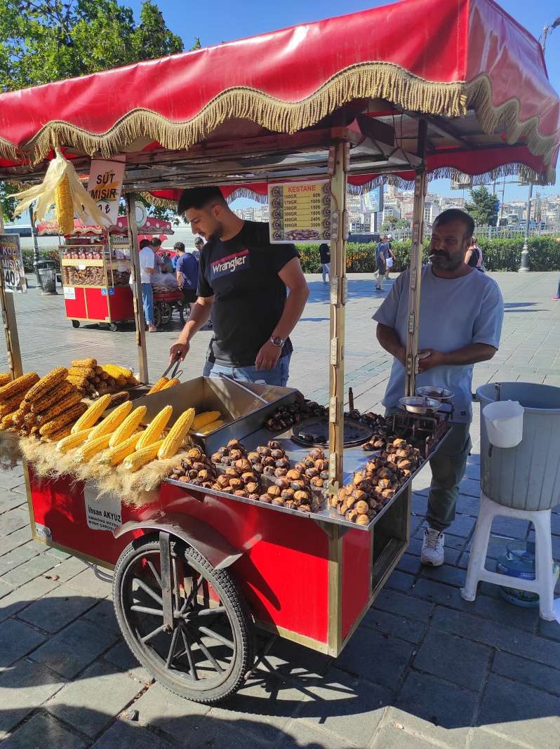 Pečené gaštany na námestí Eminonu