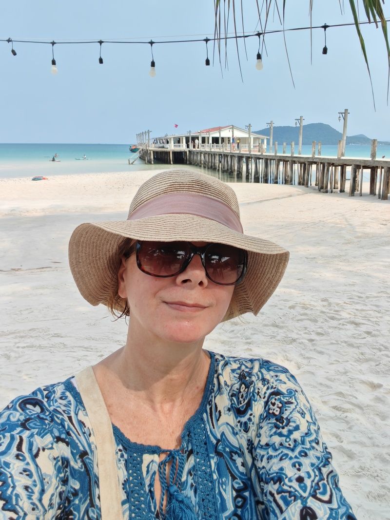 Pláž ostrova Koh Rong Sanloem a ja